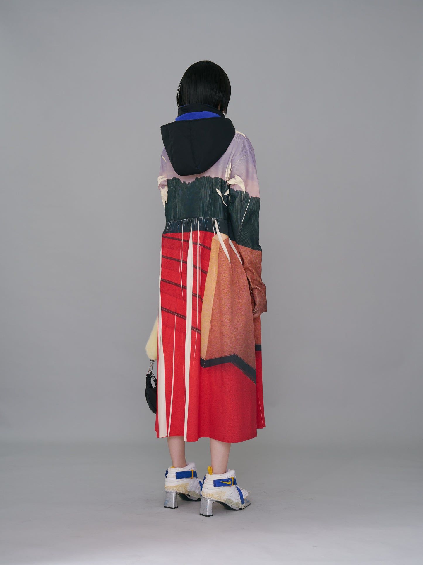 NON TOKYO / DIRECT PRINT RIB GATHER ONE-PIECE (RED FLOOR)