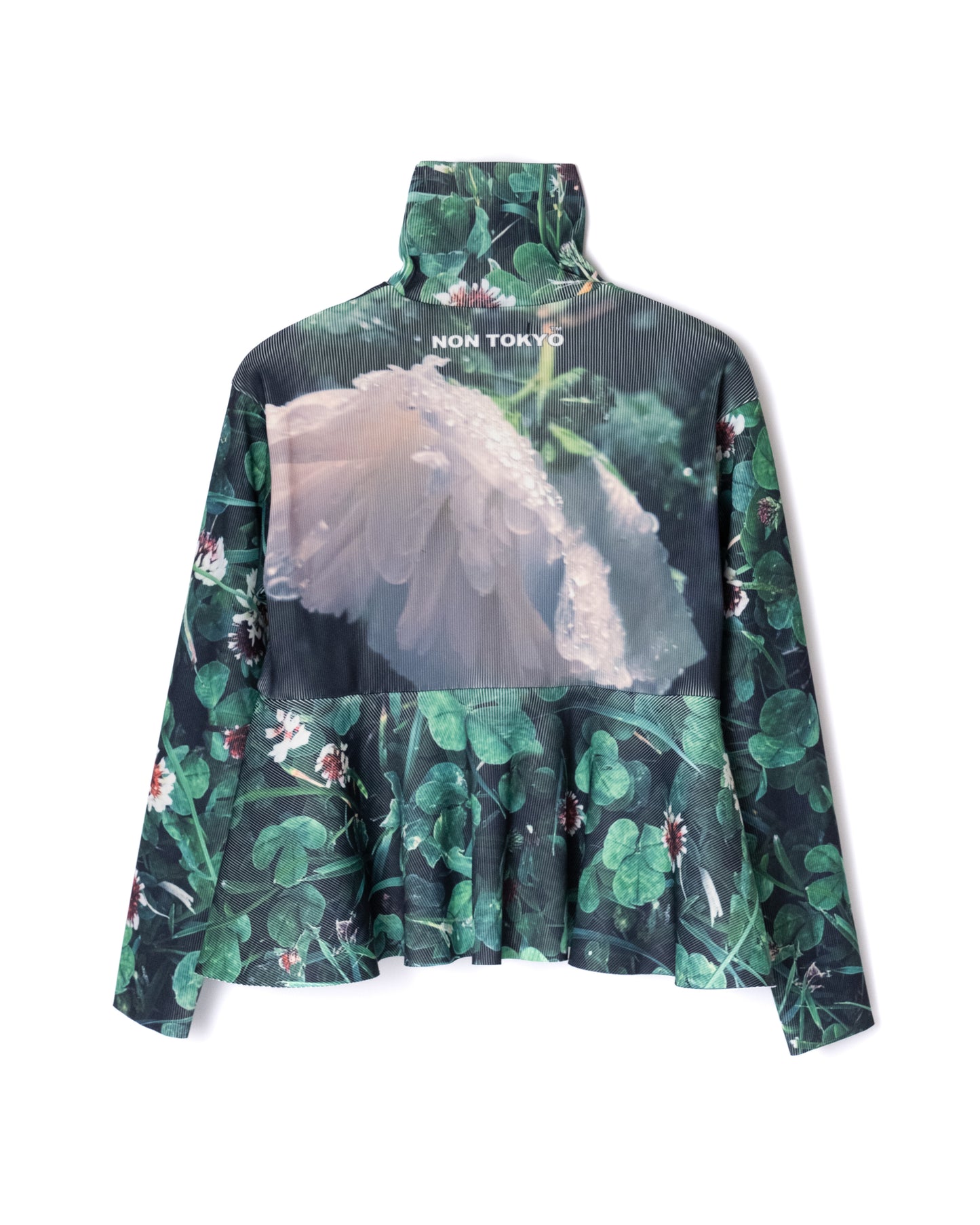 NON TOKYO / PRINT RIB HI-NECK TOP (WHITE CLOVER)