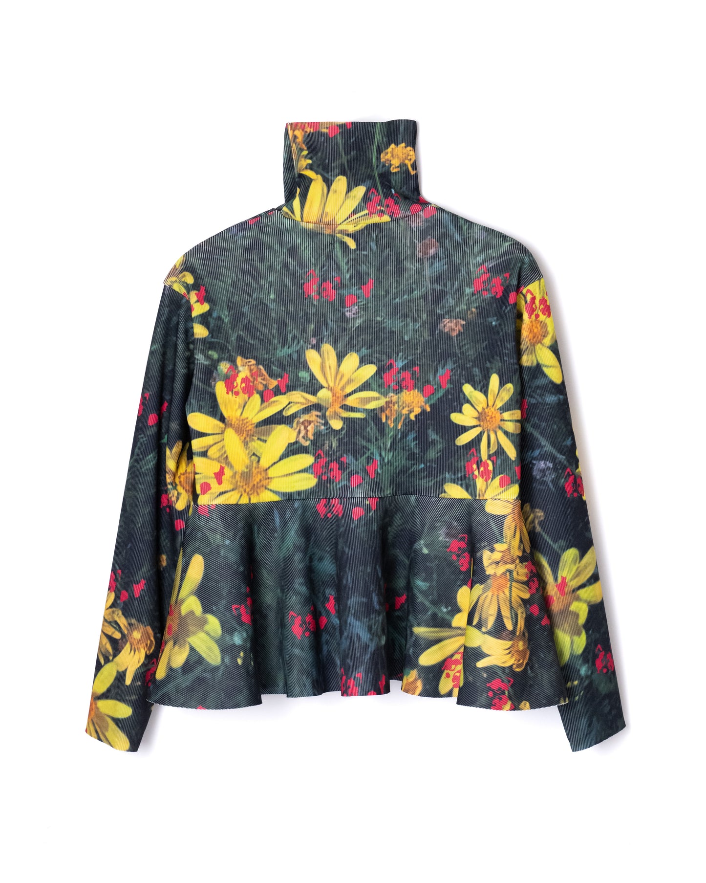 NON TOKYO / PRINT RIB HI-NECK TOP (YELLOW FLOWER)