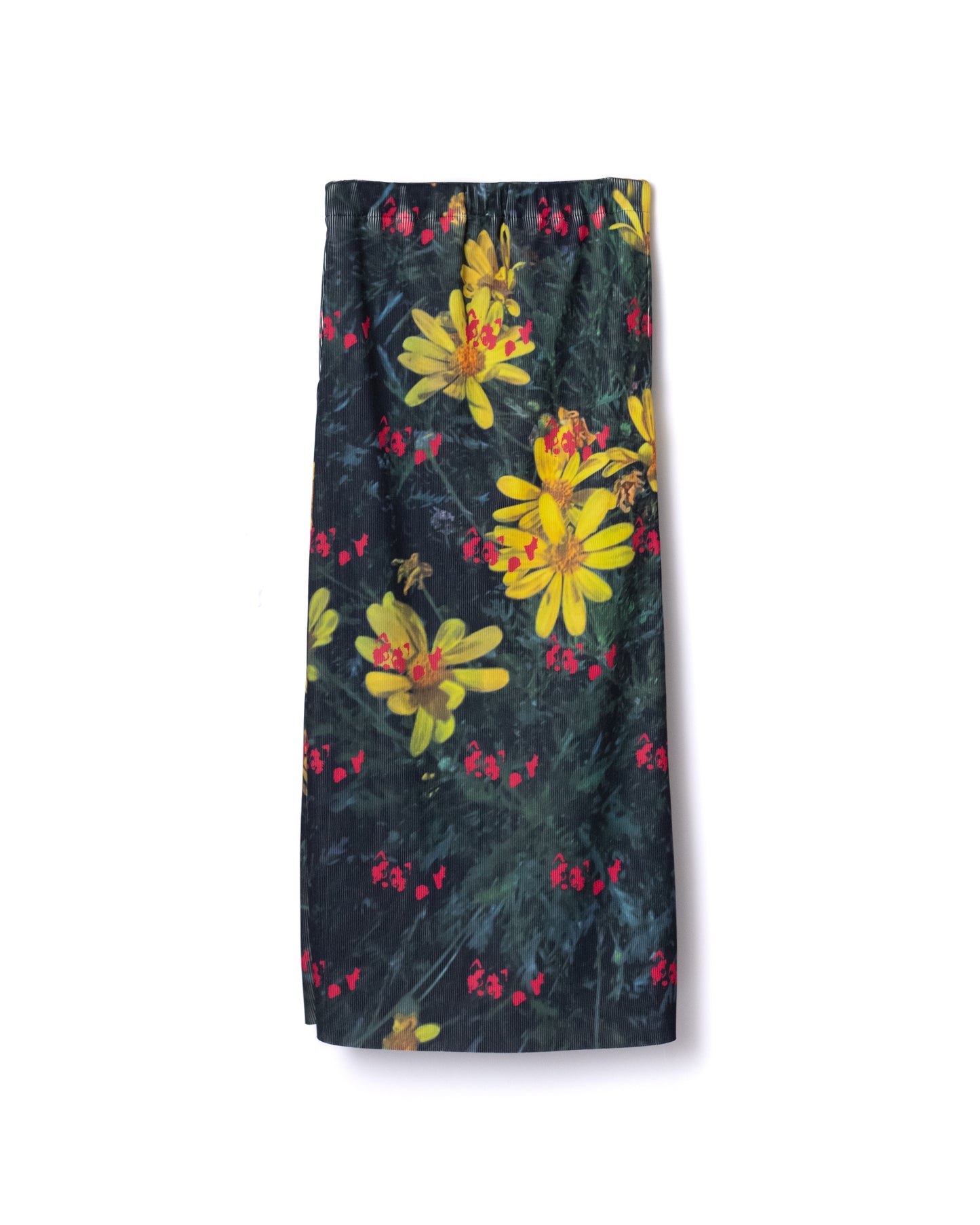 NON TOKYO / PRINT RIB TIGHT SKIRT (YELLOW FLOWER)