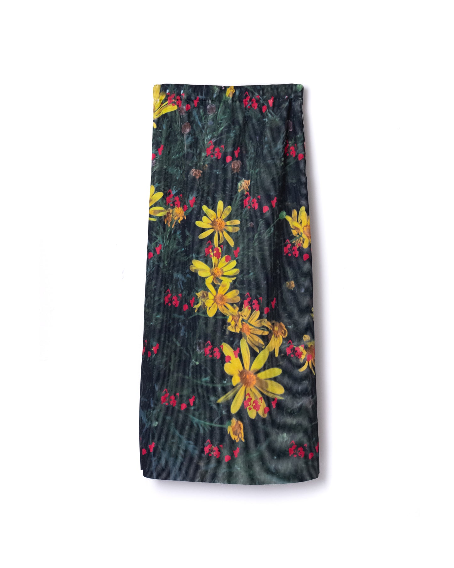 NON TOKYO / PRINT RIB TIGHT SKIRT (YELLOW FLOWER)