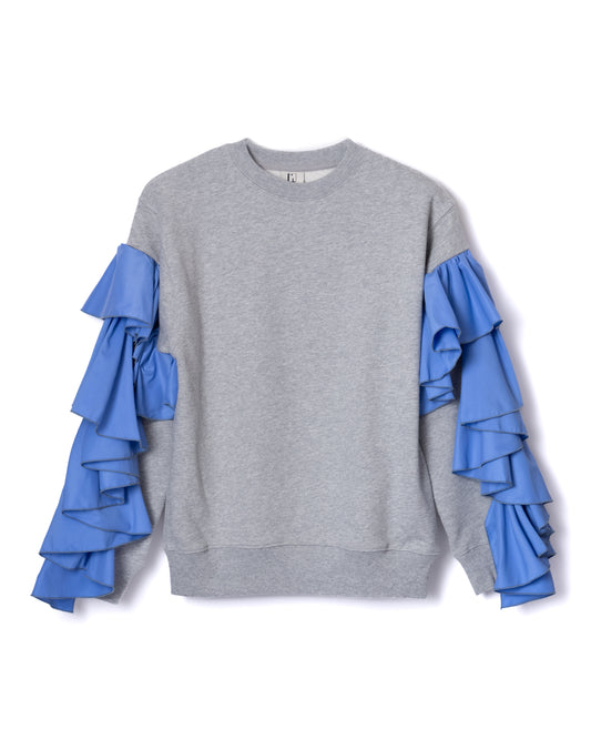 NON TOKYO / FRILL SLEEVE SWEAT TOP (GRAY)