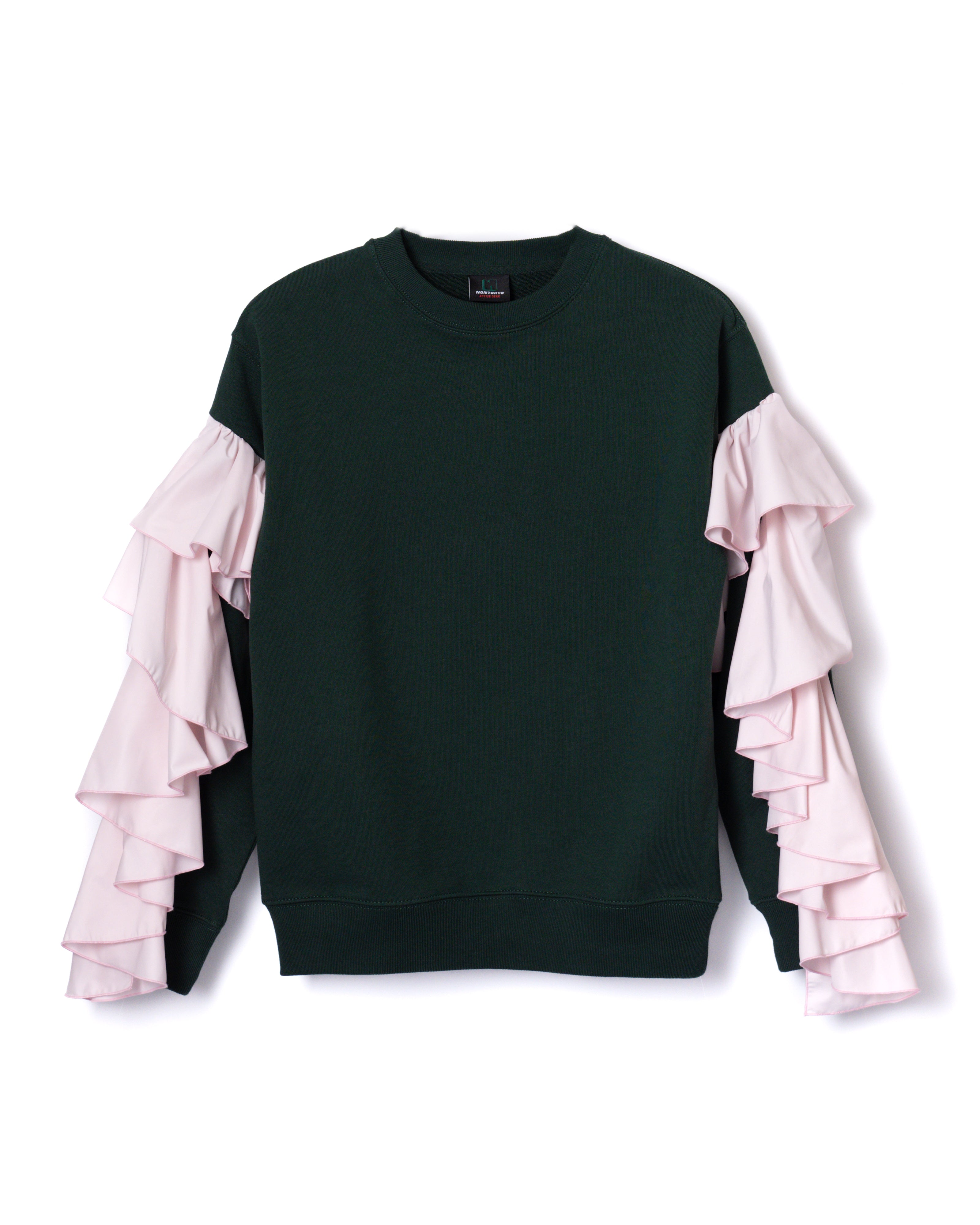 NON TOKYO / FRILL SLEEVE SWEAT TOP (GREEN)