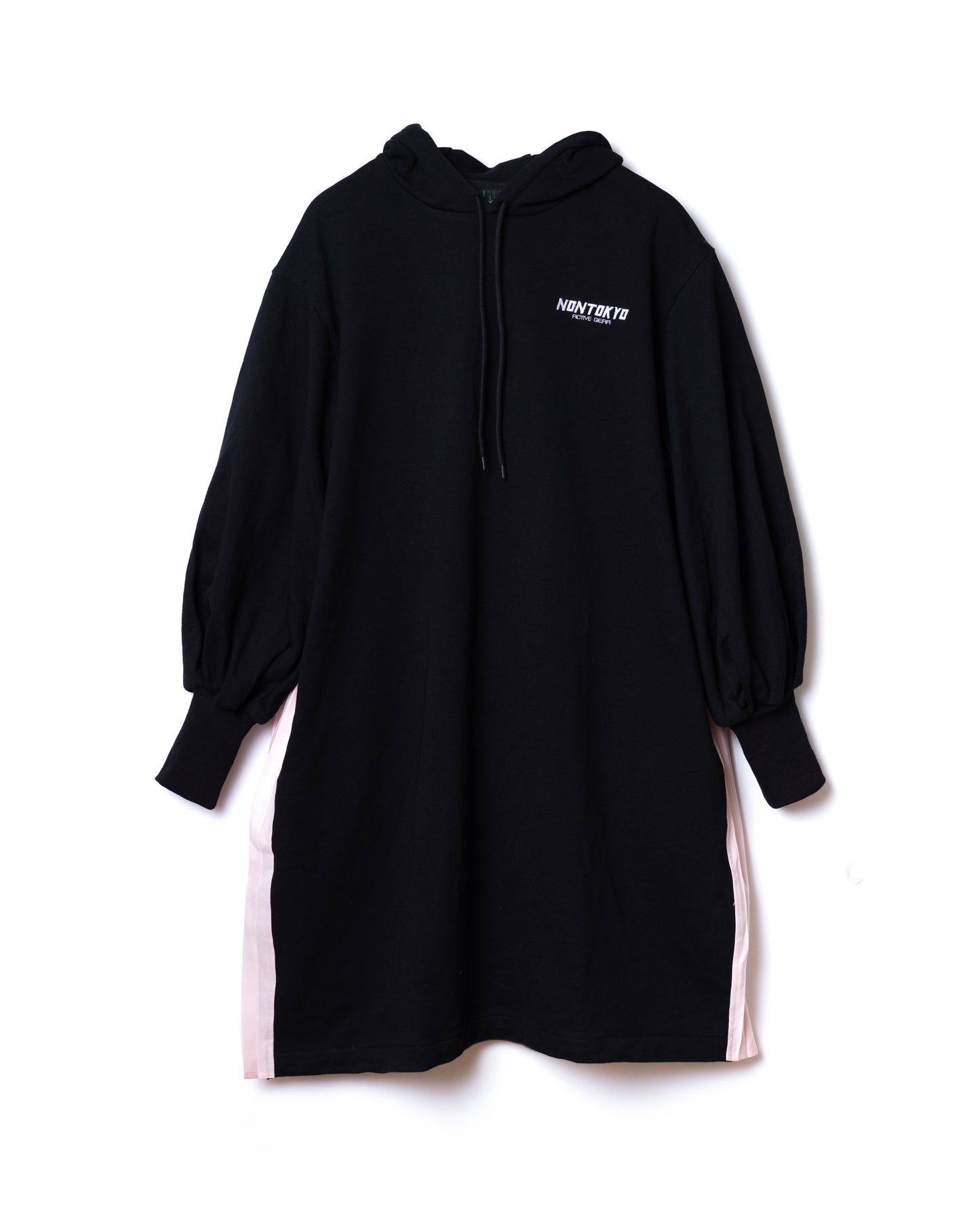 NON TOKYO / BACK PLEATS SWEAT ONE-PIECE (BLACK×PINK) &lt;NON TOKYO&gt; Back pleats sweat one-piece (black × pink)