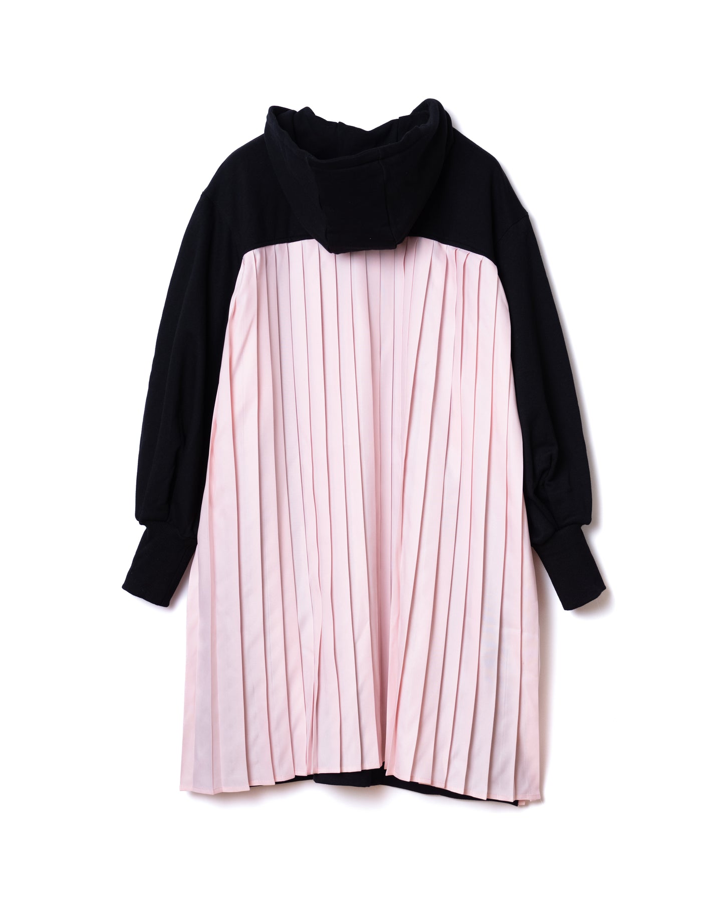 NON TOKYO / BACK PLEATS SWEAT ONE-PIECE (BLACK×PINK) &lt;NON TOKYO&gt; Back pleats sweat one-piece (black × pink)