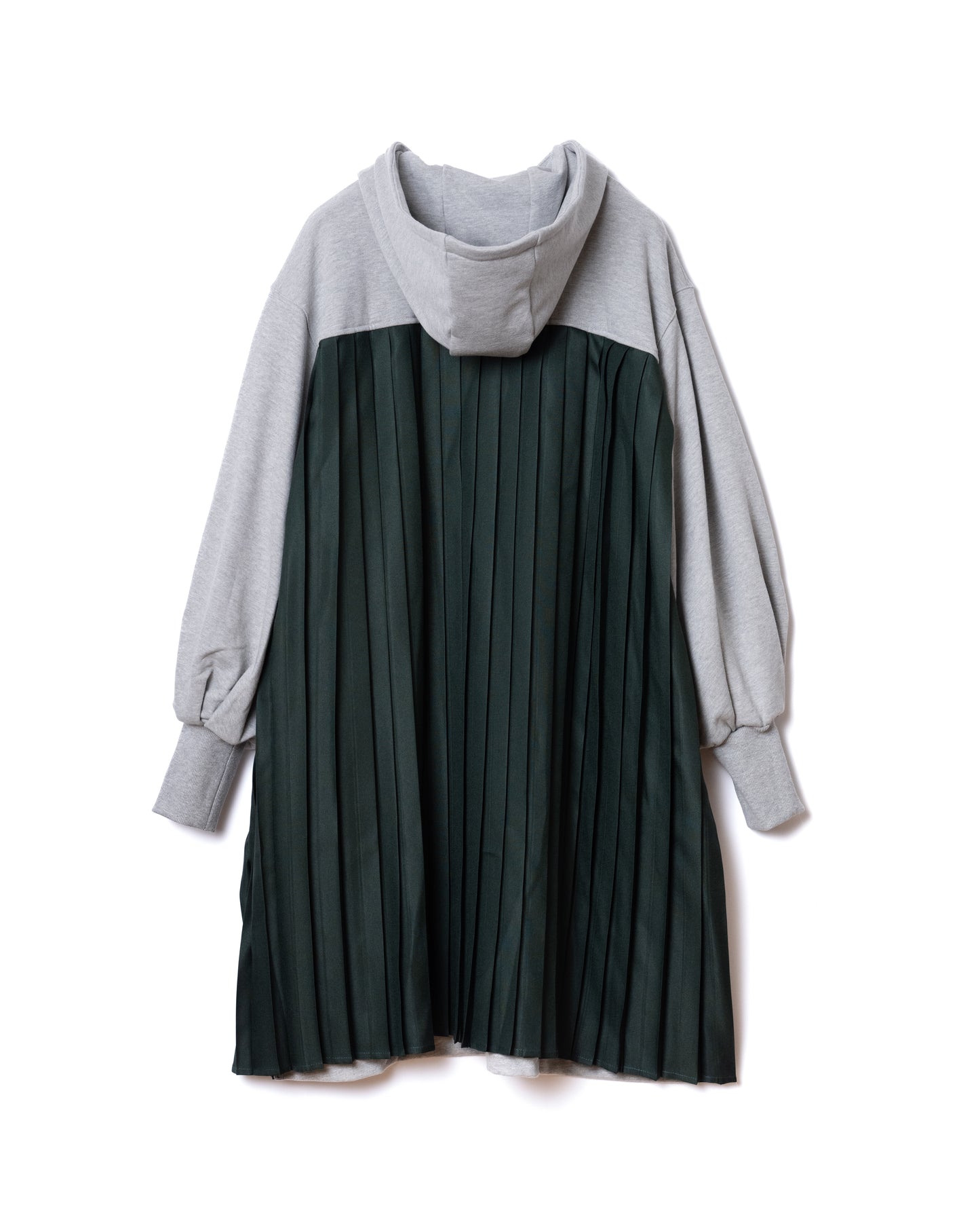 NON TOKYO / BACK PLEATS SWEAT ONE-PIECE (GRAY×GREEN)