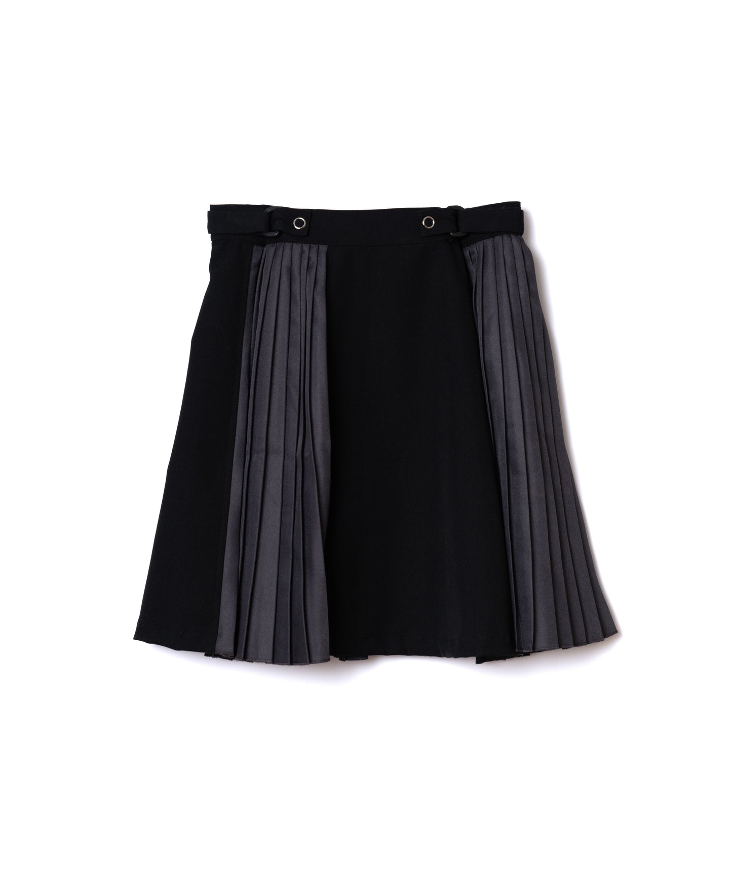 NON TOKYO / ADUSTER PLEATS MINI SKIRT (BLACK×GRAY) &lt;NON TOKYO&gt; Adjuster pleats mini skirt (black × gray)