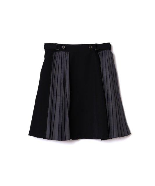 NON TOKYO / ADUSTER PLEATS MINI SKIRT (BLACK×GRAY)