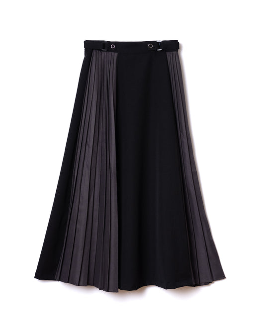 NON TOKYO / ADUSTER PLEATS LONG SKIRT (BLACK×GRAY)