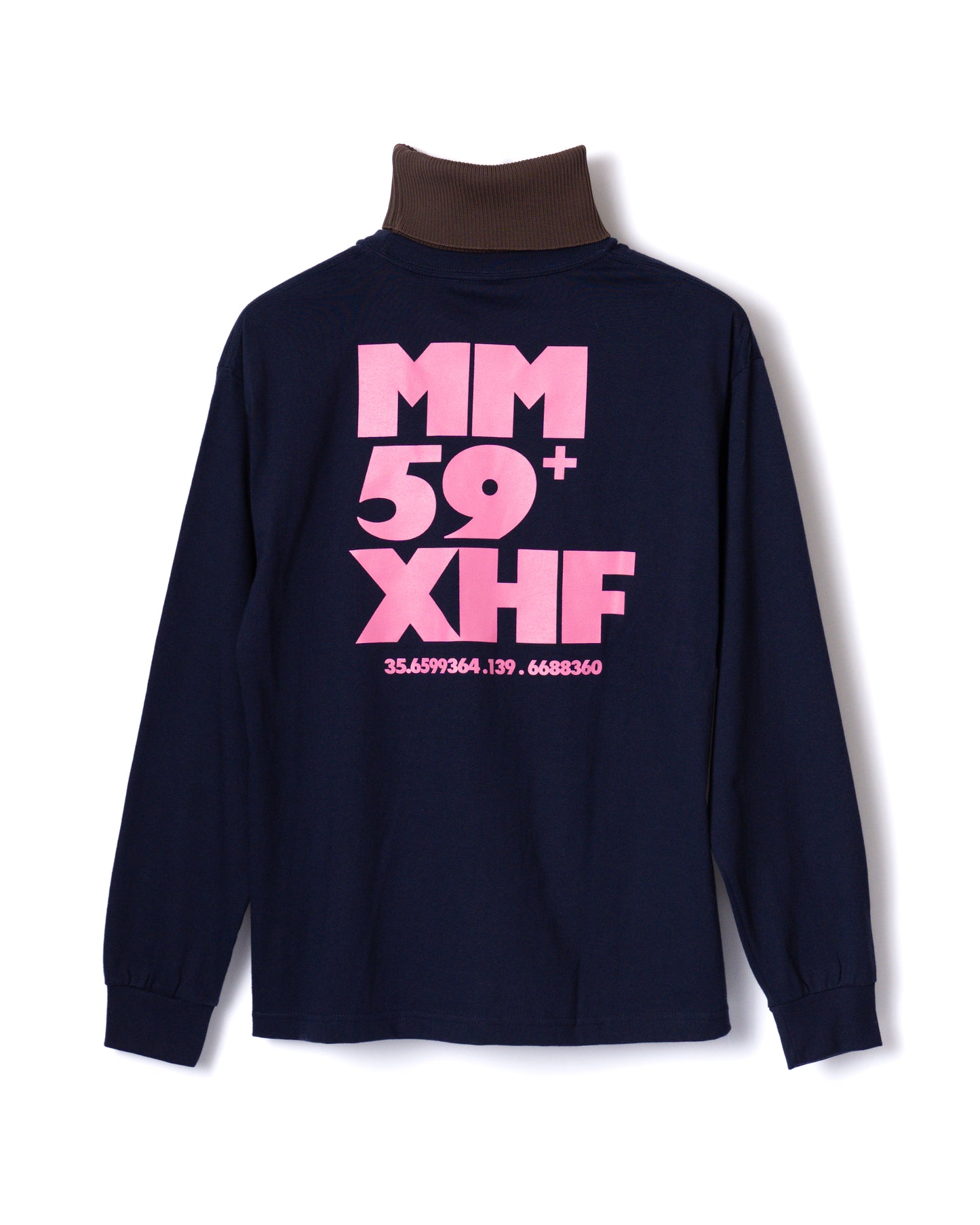 NON TOKYO / HI-NECK LONG SLEEVE T-SHIRT (NAVY) &lt;NON TOKYO&gt; High neck long sleeve T-shirt (navy)