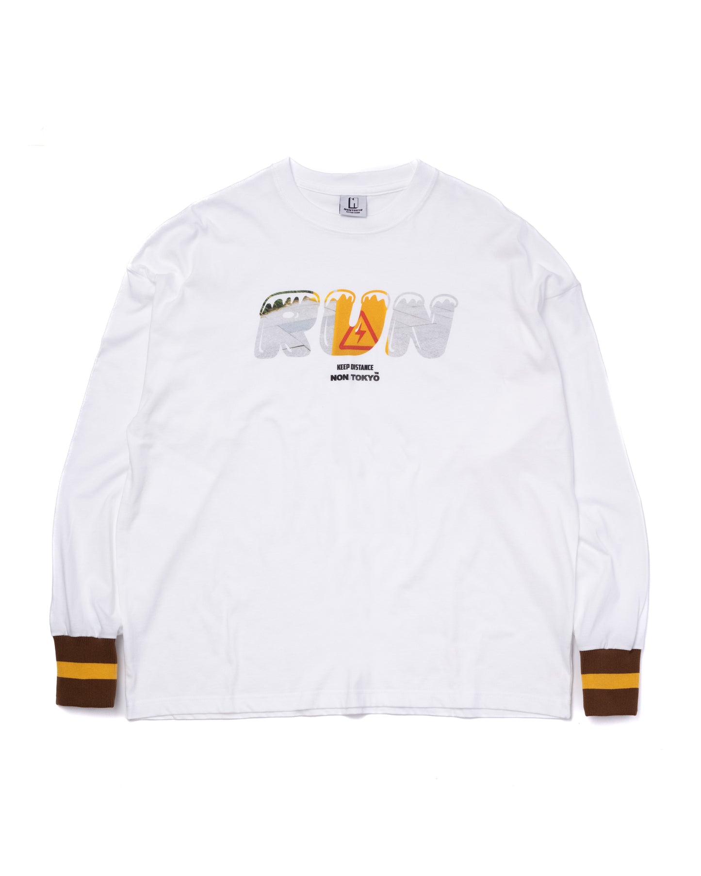 NON TOKYO / PRINT L/S T-SHIRT(RUN / WHITE) &lt;NON TOKYO&gt; Printed long sleeve T-shirt (Run / White)