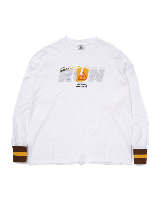 NON TOKYO / PRINT L/S T-SHIRT(RUN / WHITE)