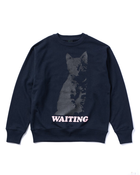 NON TOKYO / PRINT PULLOVER SWEAT (CAT / NAVY) &lt;NON TOKYO&gt; Print pullover sweatshirt (cat / navy)