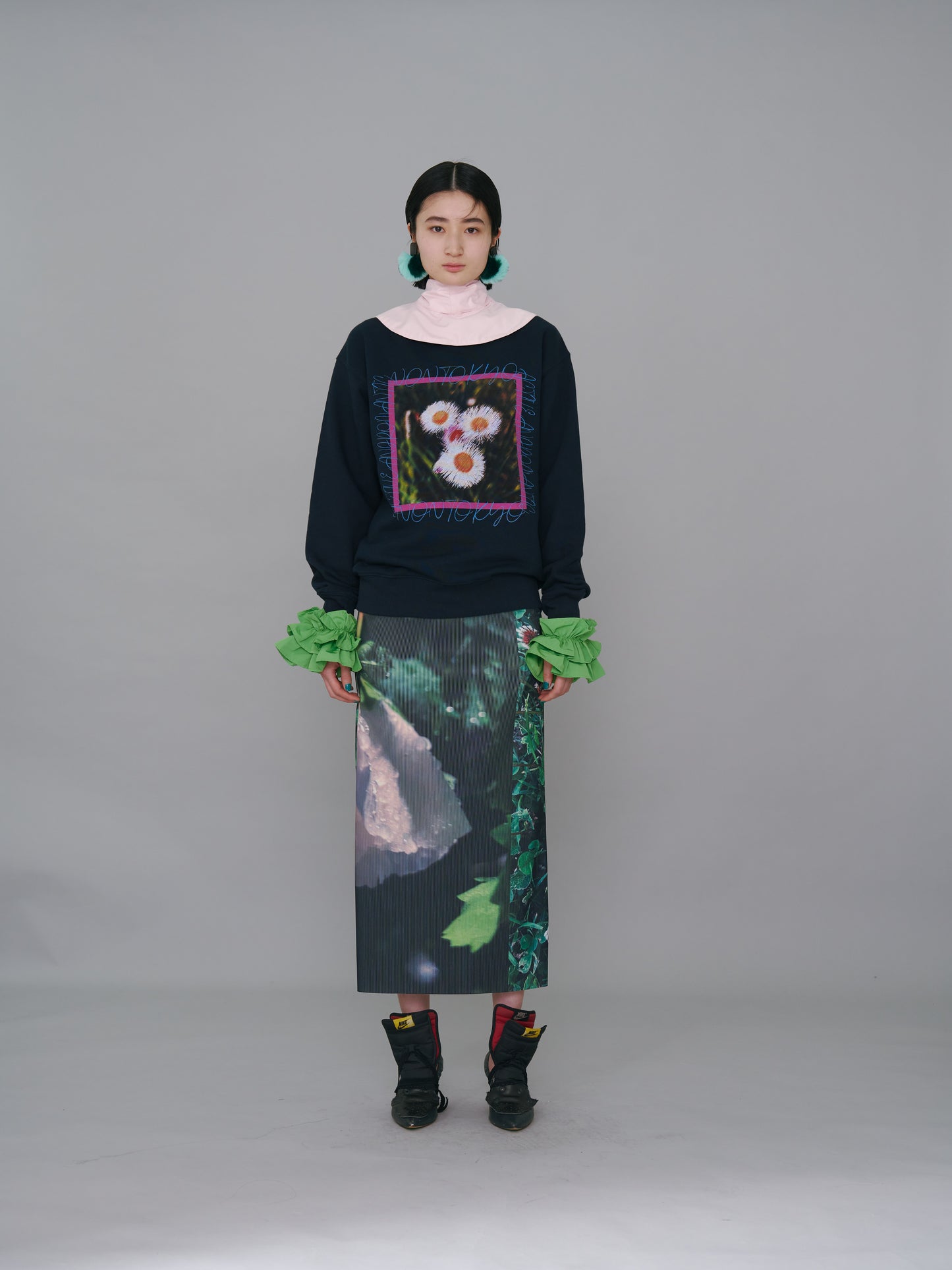 NON TOKYO / PRINT PULLOVER SWEAT (FLOWER / NAVY)