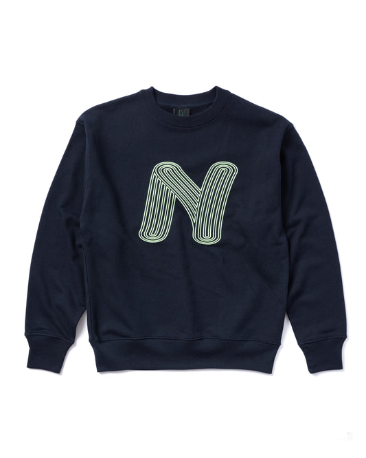 NON TOKYO / PRINT PULLOVER SWEAT (N / NAVY) &lt;NON TOKYO&gt; Print pullover sweatshirt (N / navy)