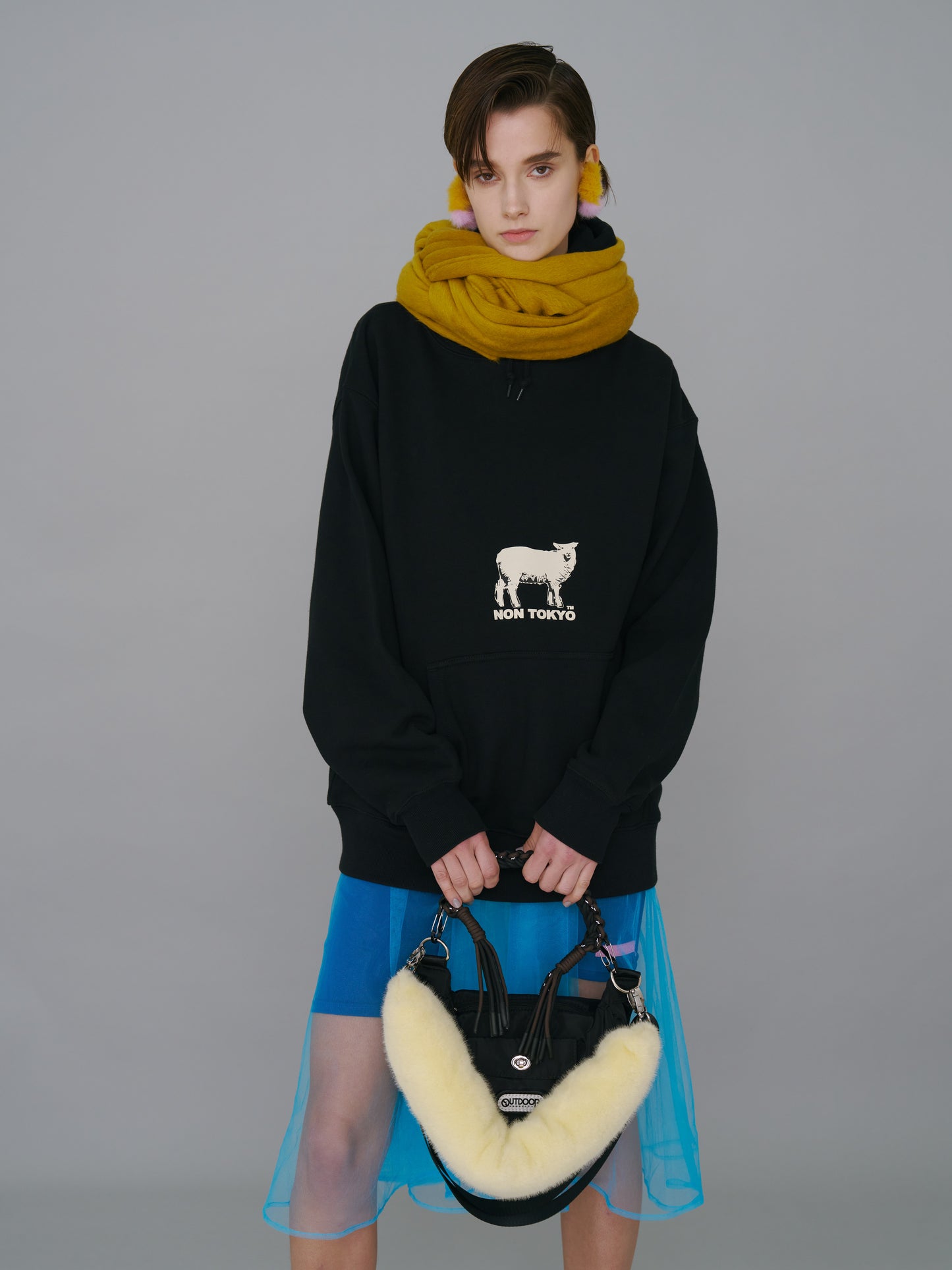 NON TOKYO / PRINT PULLOVER PARKA (SHEEP / BLACK)