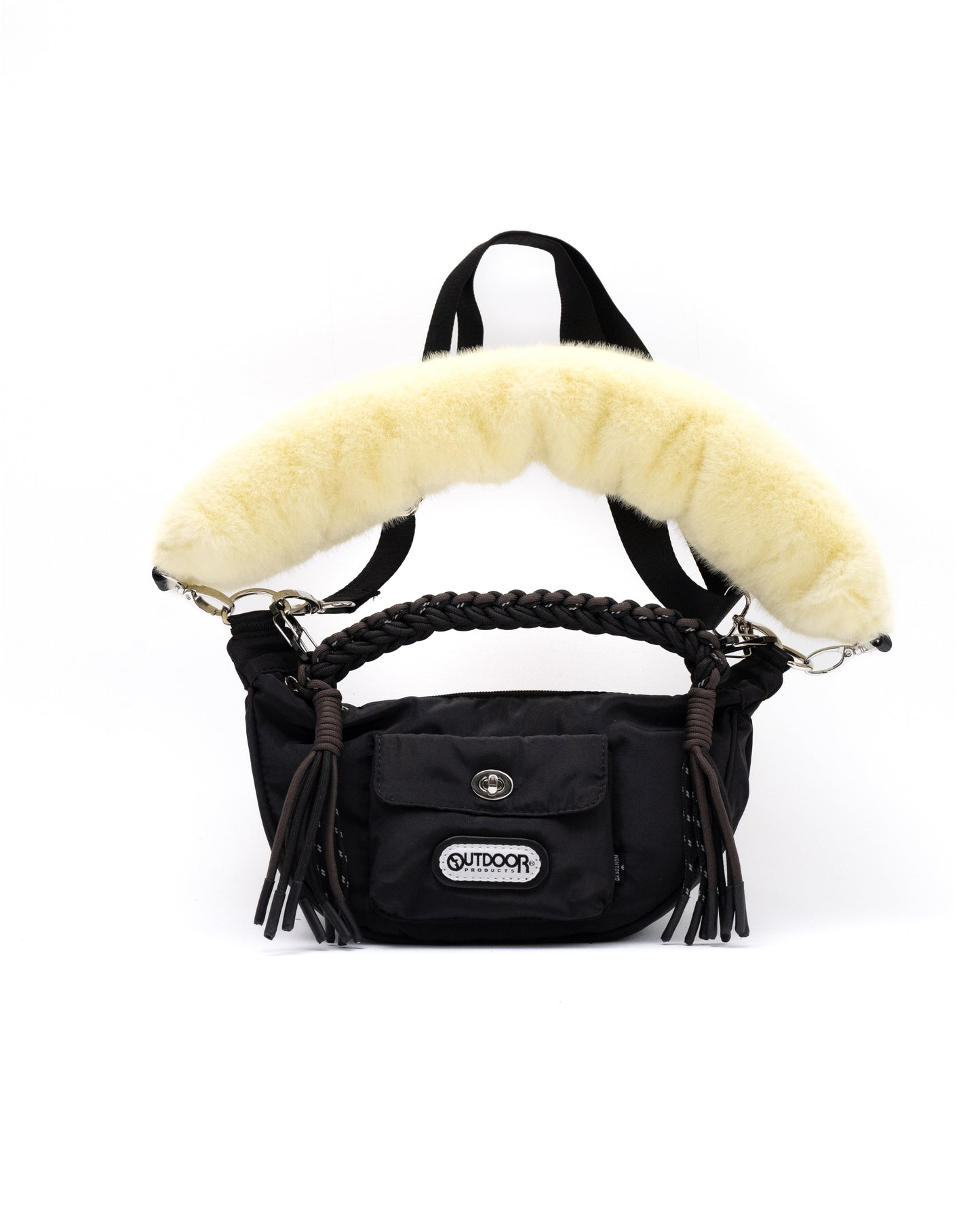 NON TOKYO /3WAY FUR HANDLE BAG (BLACK) &lt;NON TOKYO&gt; 3WAY FUR HANDLE BAG (BLACK)