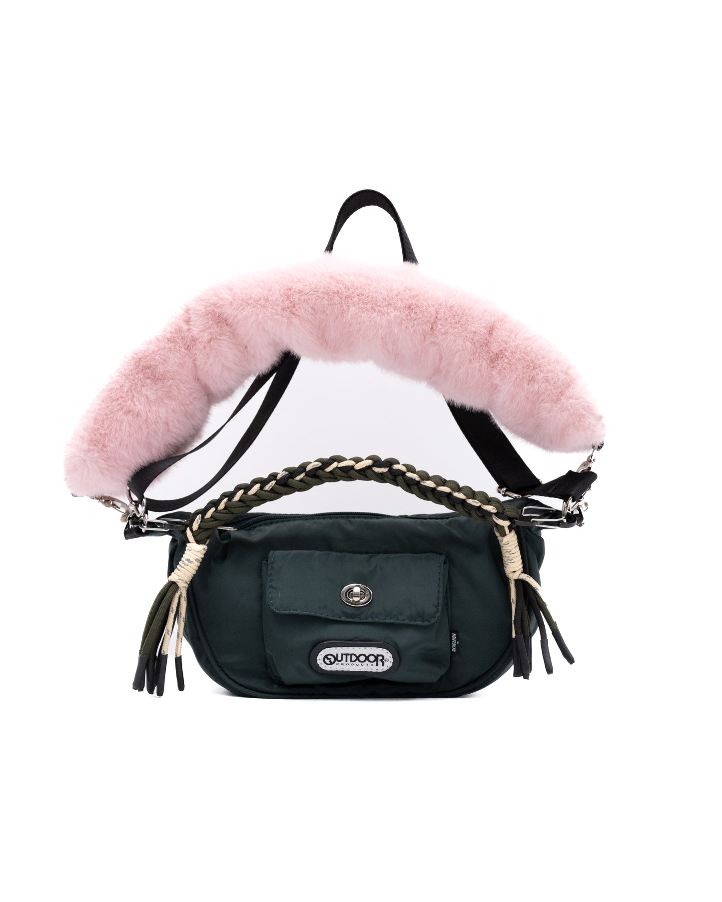 NON TOKYO /3WAY FUR HANDLE BAG (GREEN) &lt;NON TOKYO&gt; 3WAY FUR HANDLE BAG (GREEN)