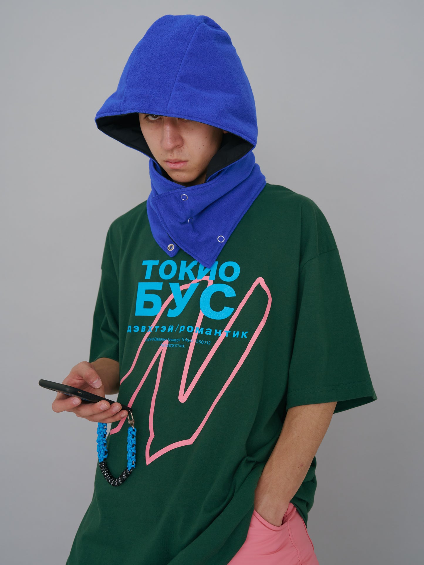 NON TOKYO /REVERSIBLE HOOD NECKWARMER (BLACK) &lt;NON TOKYO&gt; Reversible hood neck warmer (black)