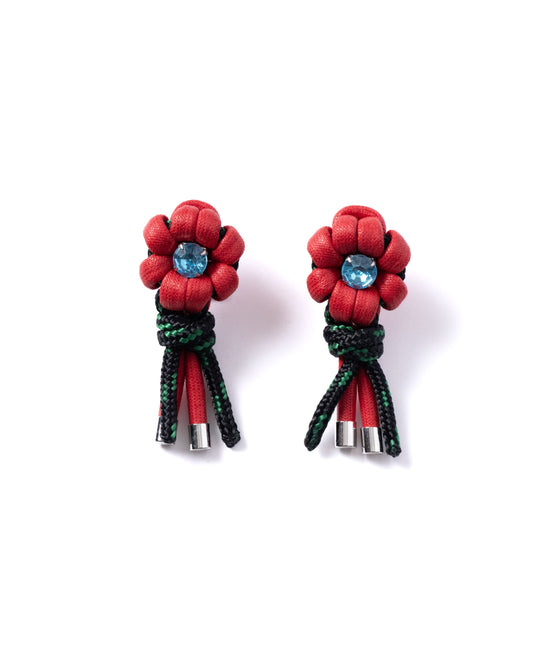 NON TOKYO / BIJOU FLOWER BLADE BIG EARRING (RED×BLACK) / &lt;NON TOKYO&gt; Bijou Flower Blade Big Earrings (Red×Black)