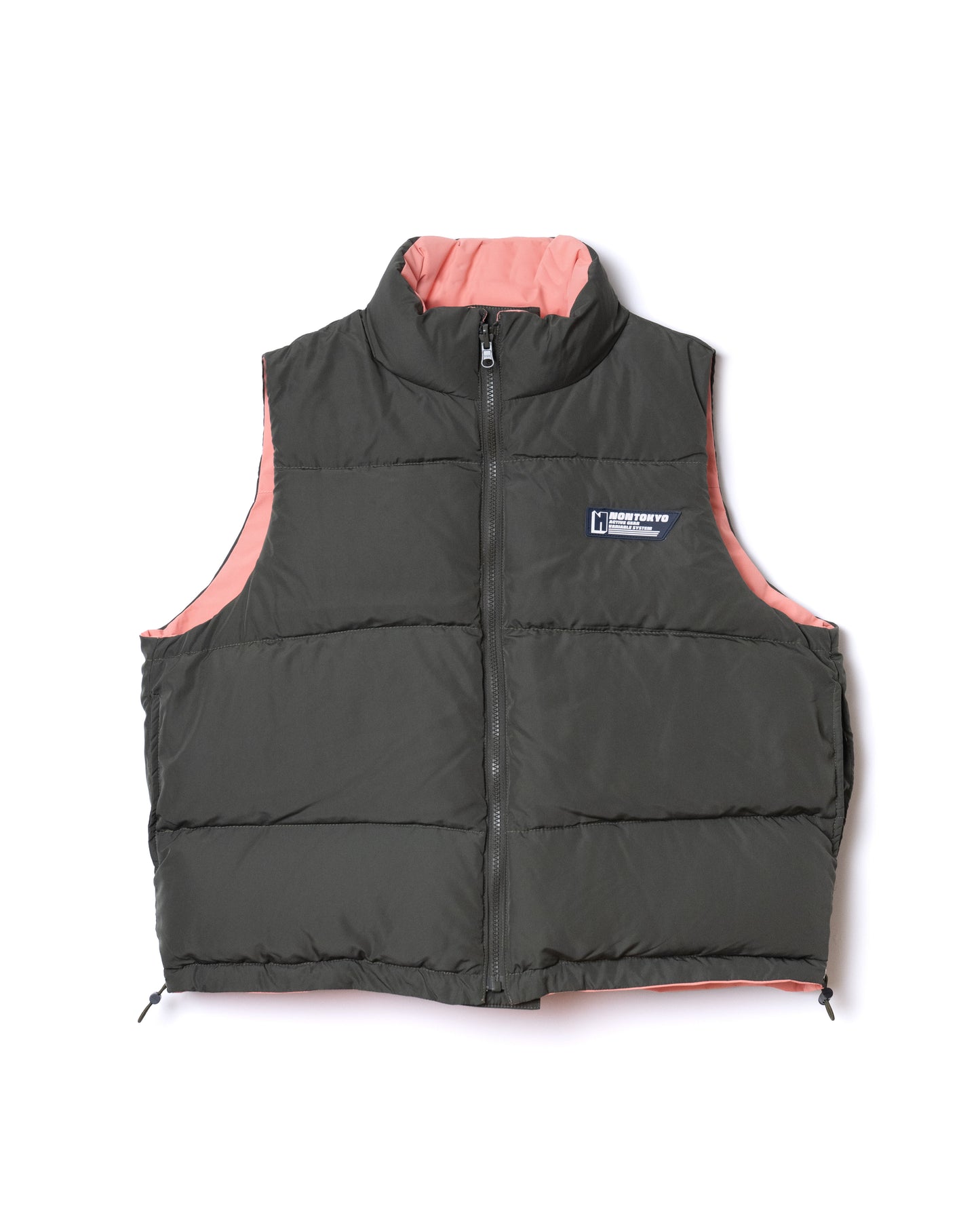 NON TOKYOxUNIVERSAL OVERALL / REVERSIBLE DOWN VEST (PINK×KHAKI) &lt;NON TOKYO&gt; Reversible down vest (pink×khaki)