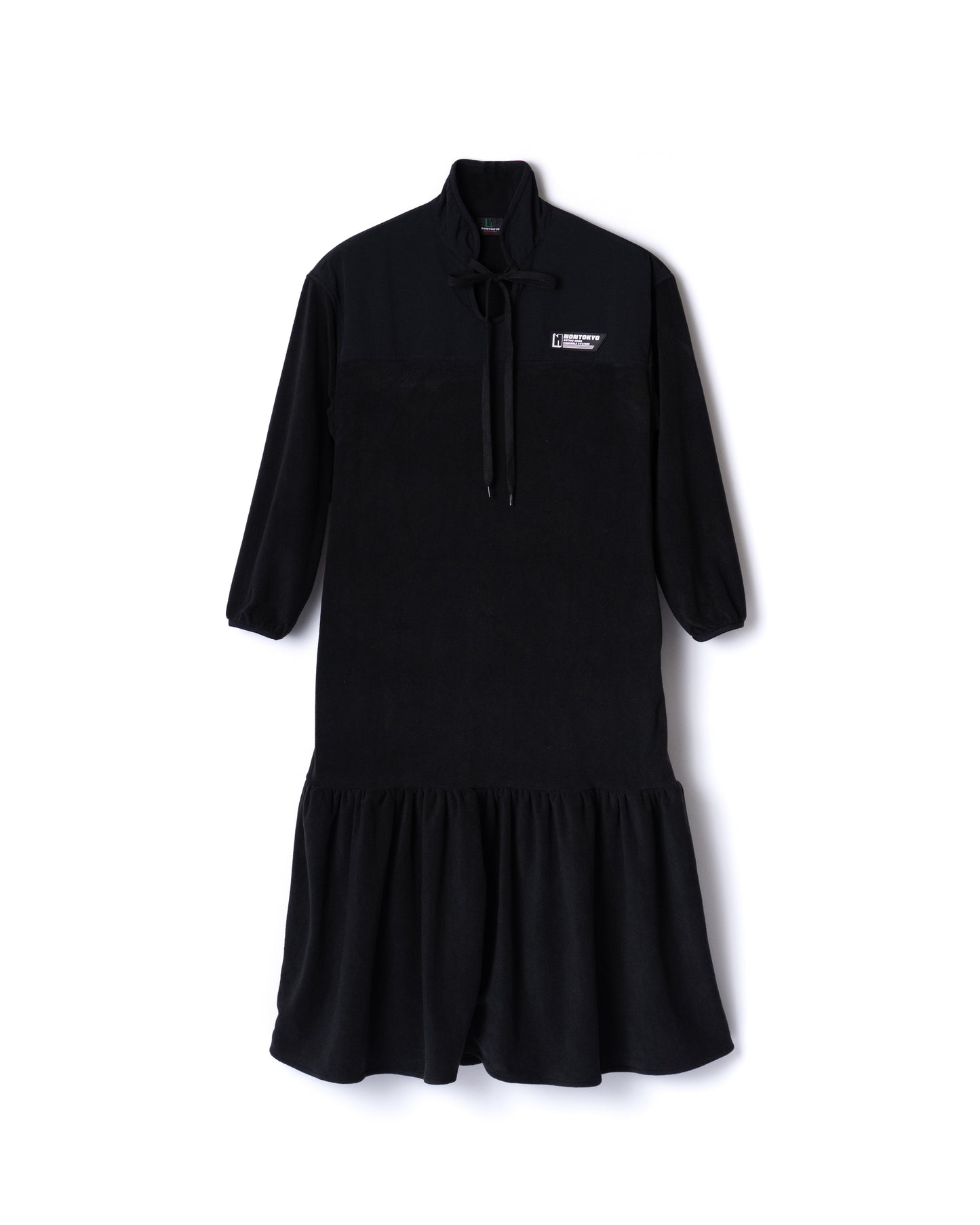 NON TOKYO / FLARE SLEEVE FLEECE ONE-PIECE (BLACK)