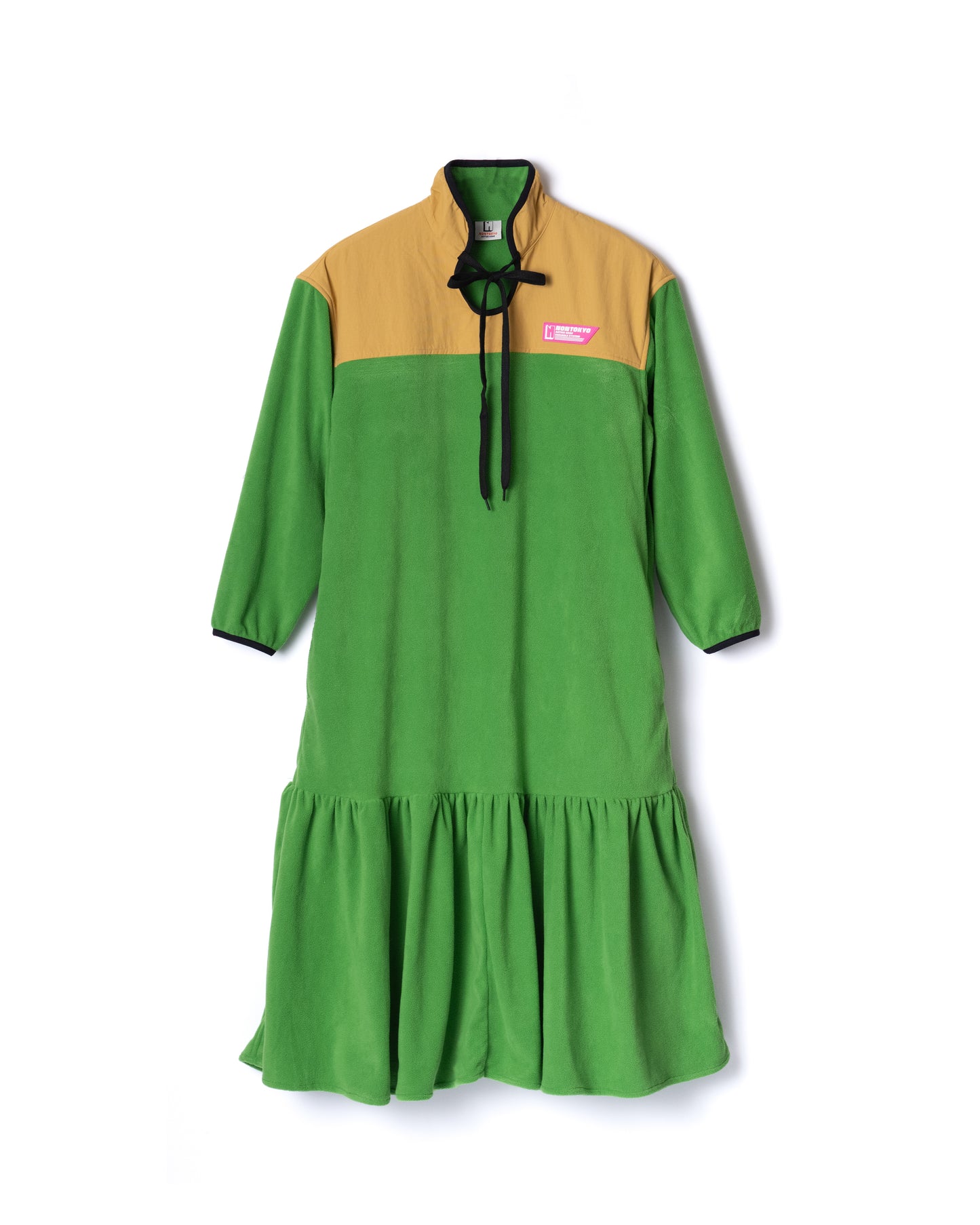 NON TOKYO / FLARE SLEEVE FLEECE ONE-PIECE (GREEN)