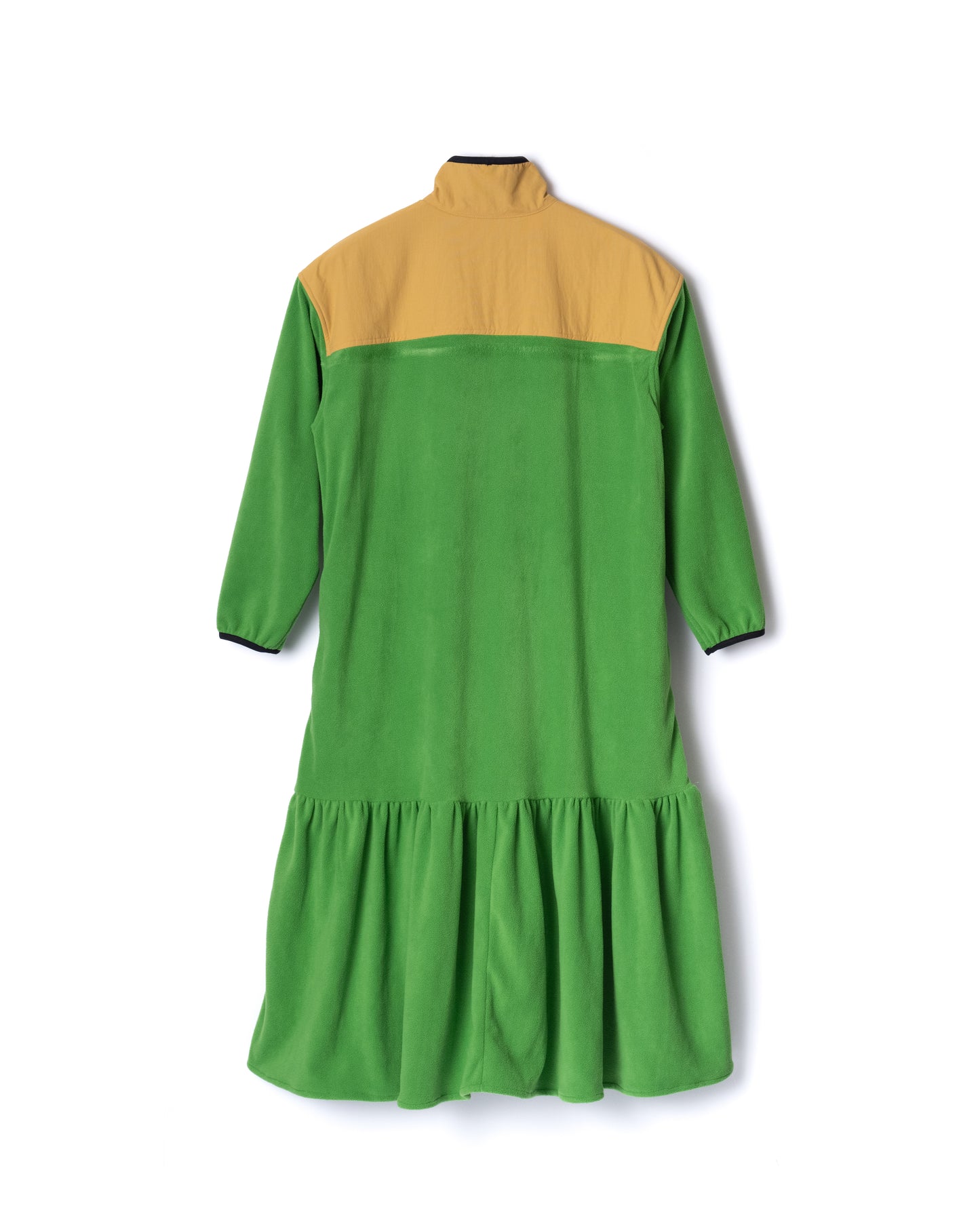 NON TOKYO / FLARE SLEEVE FLEECE ONE-PIECE (GREEN)