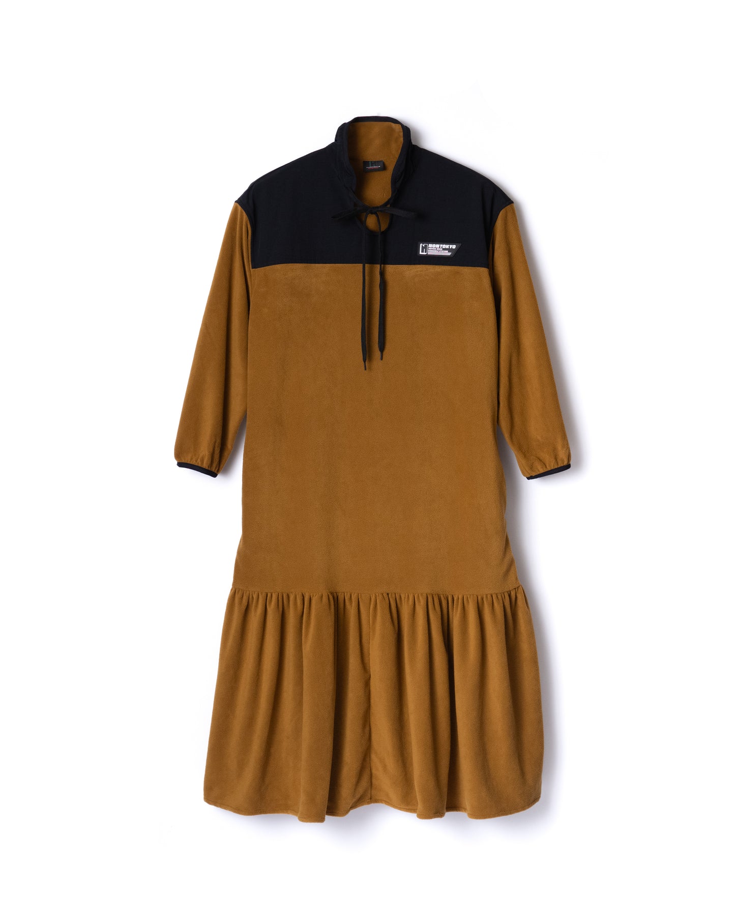 NON TOKYO / FLARE SLEEVE FLEECE ONE-PIECE (MUSTARD)