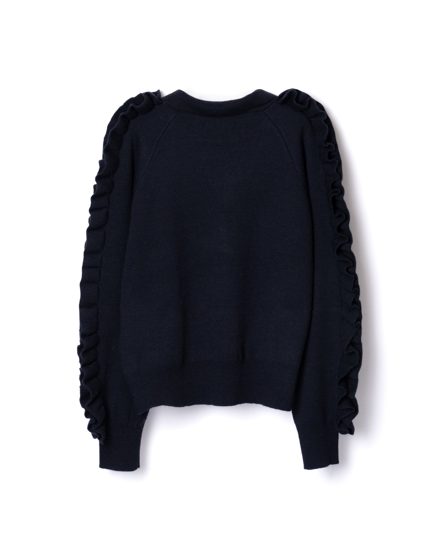 NON TOKYO / RUFFLED SLEEVE KNIT (NAVY) &lt;NON TOKYO&gt; Ruffled sleeve knit (navy)