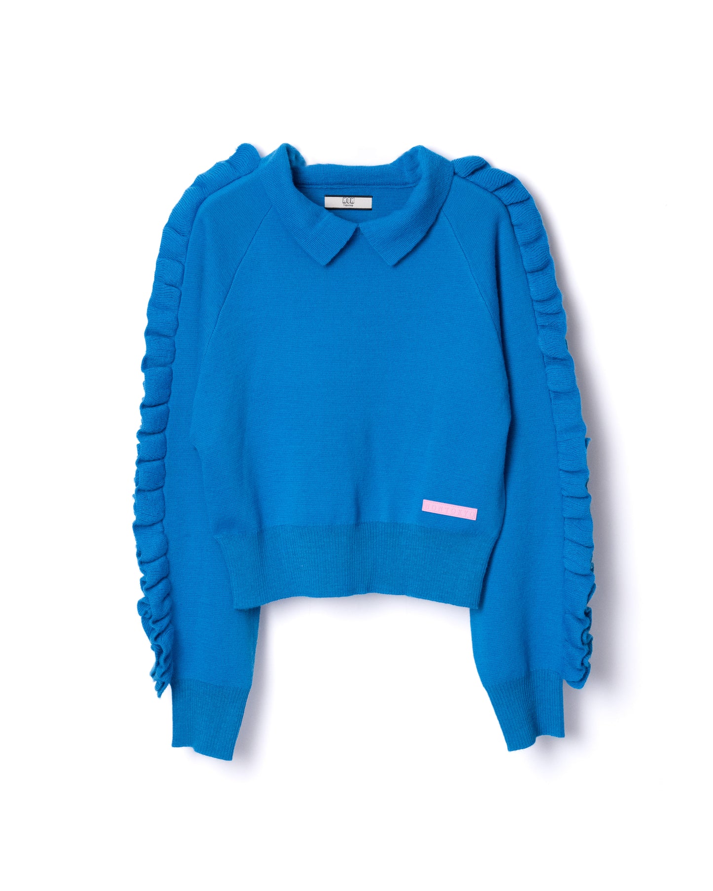 NON TOKYO / RUFFLED SLEEVE KNIT (BLUE)