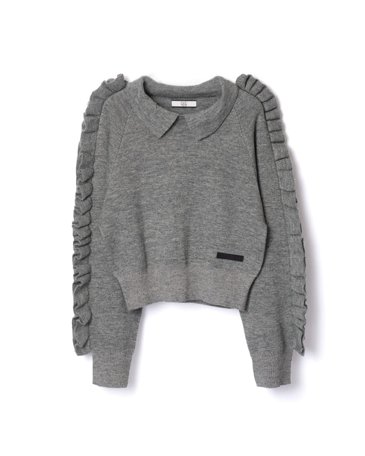 NON TOKYO / RUFFLED SLEEVE KNIT (GRAY)