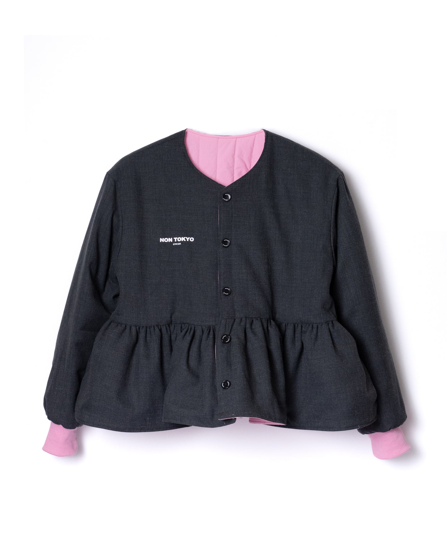 NON TOKYO / REVERSIBLE QUILTING JACKET (PINK×GRAY) &lt;NON TOKYO&gt; Reversible quilting jacket (pink×gray)