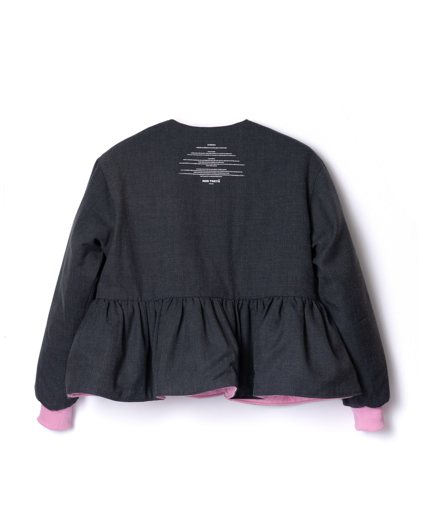 NON TOKYO / REVERSIBLE QUILTING JACKET (PINK×GRAY) &lt;NON TOKYO&gt; Reversible quilting jacket (pink×gray)