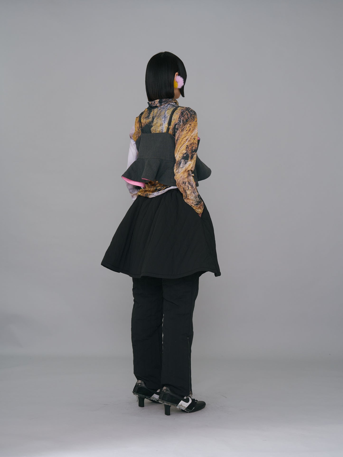 NON TOKYO / 3WAY QUILTING SKIRT PANTS (BLACK) &lt;NON TOKYO&gt; 3WAY QUILTING SKIRT PANTS (BLACK)