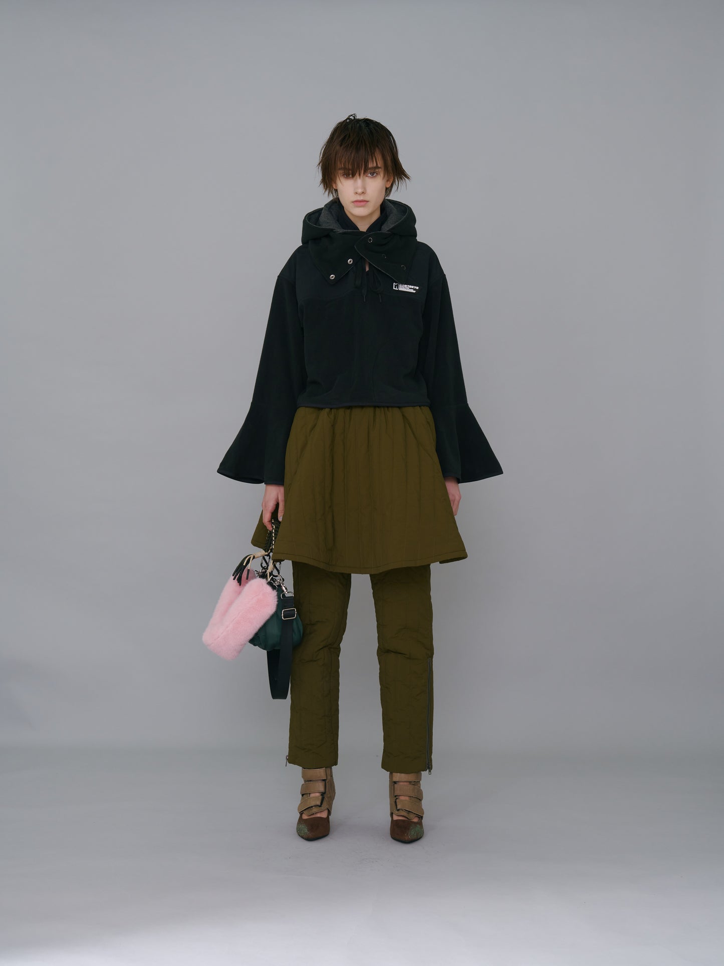 NON TOKYO / 3WAY QUILTING SKIRT PANTS (KHAKI) &lt;NON TOKYO&gt; 3WAY QUILTING SKIRT PANTS (KHAKI)