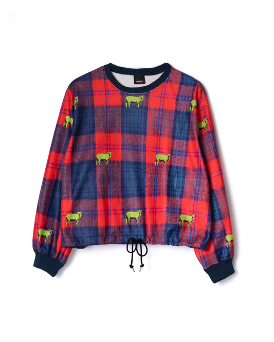 NON TOKYO / PRINT FLEECE PULLOVER TOP (CHECK)