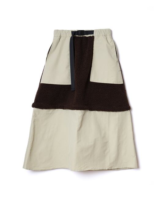 NON TOKYO / 2WAY BOA SKIRT (BROWN×M.GREEN)