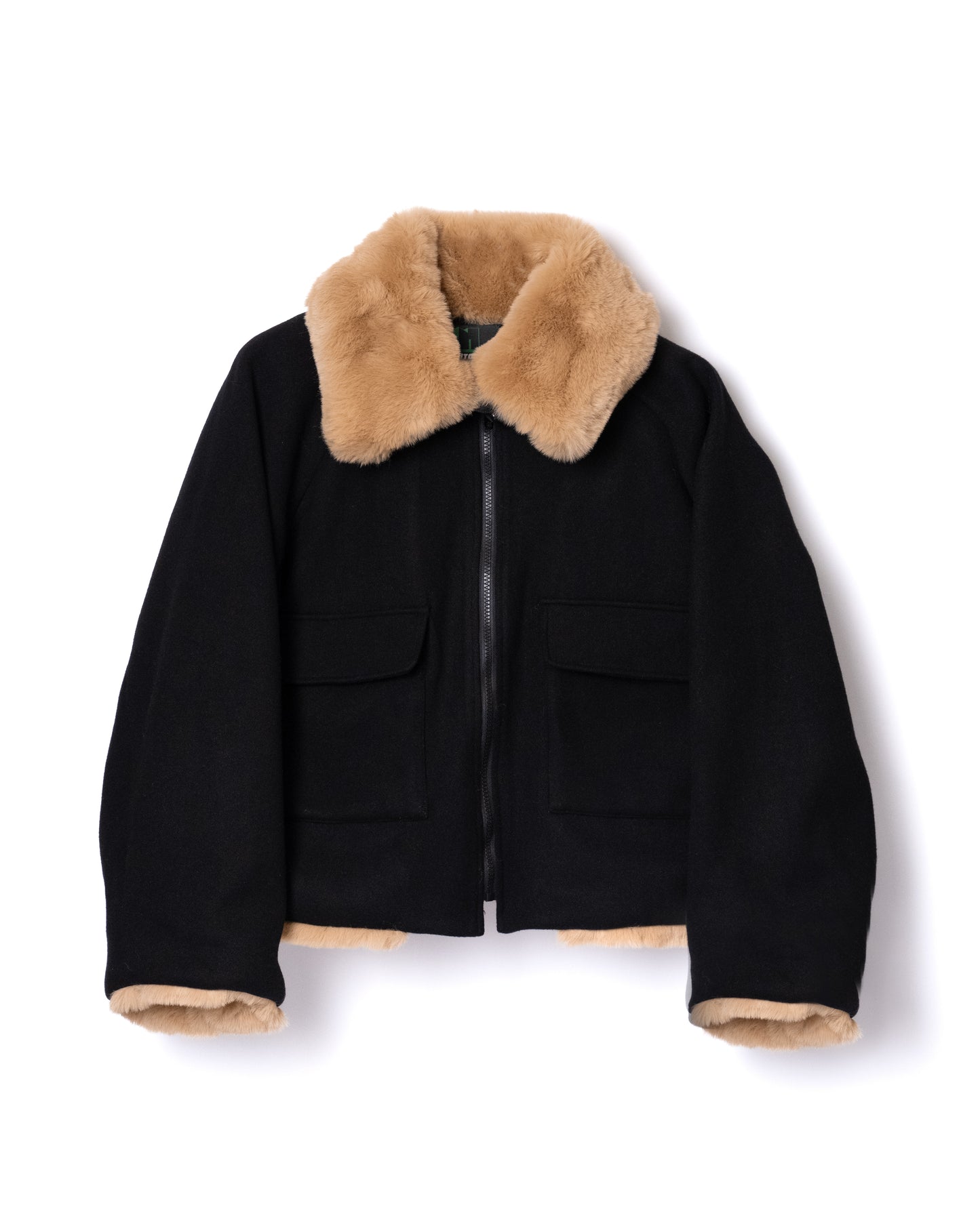 NON TOKYO / AVIATOR FUR JACKET (BLACK×BLACK) &lt;NON TOKYO&gt; Aviator fur jacket (black×black)