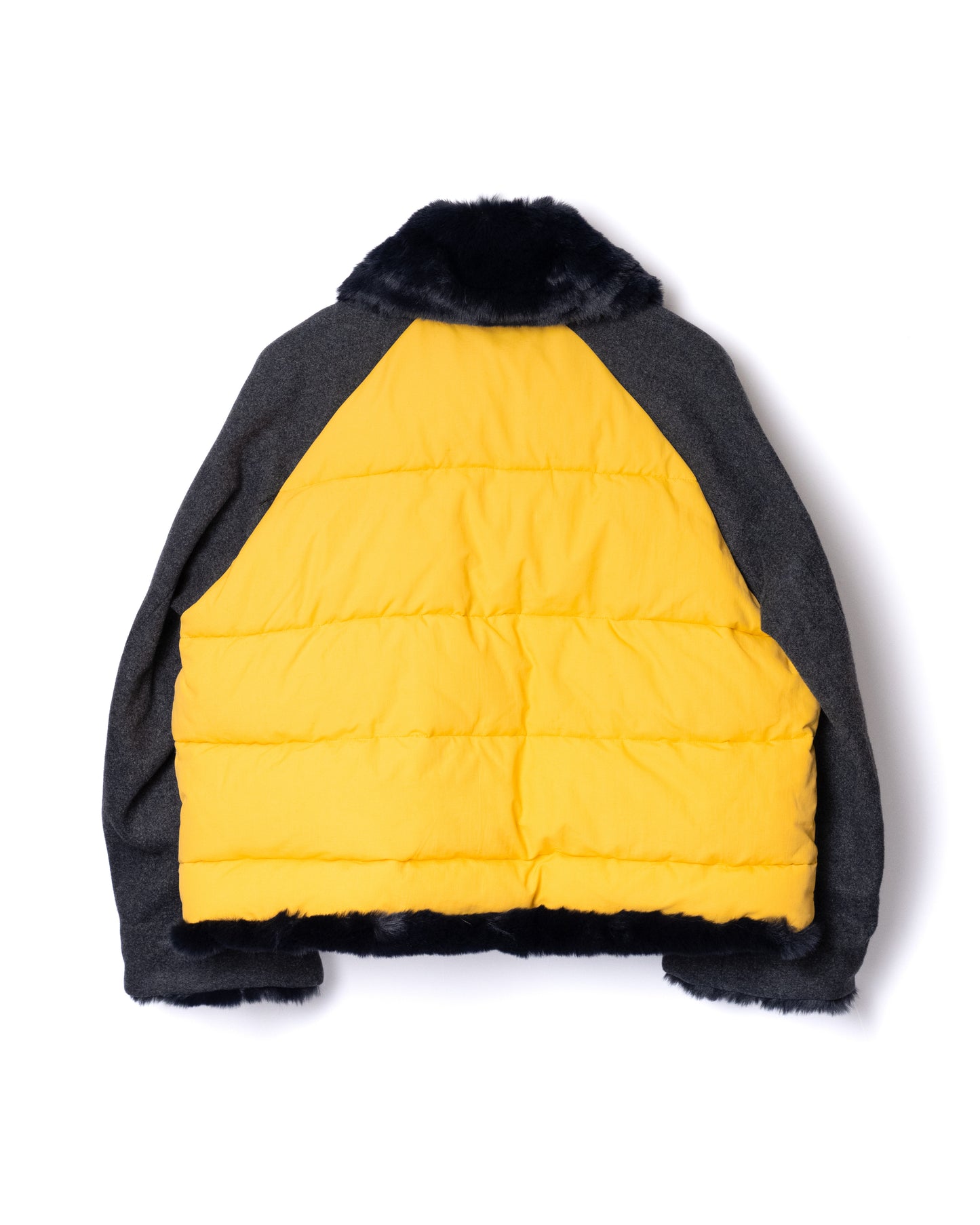 NON TOKYO / AVIATOR FUR JACKET (GRAY×YELLOW) &lt;NON TOKYO&gt; Aviator fur jacket (gray×yellow)