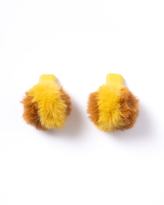 NON TOKYO / BICOLOR FUR EARRING (YELLOW)