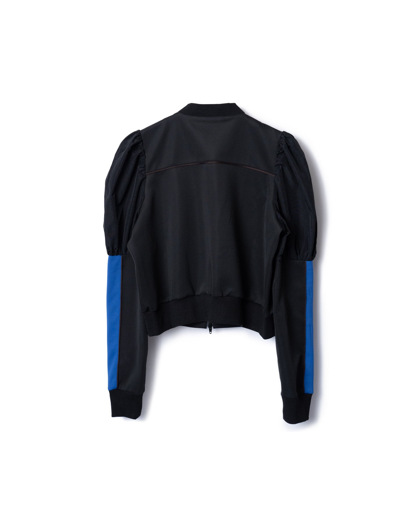 PUFF SLEEVE ZIP-UP JERSEY (BLACK)