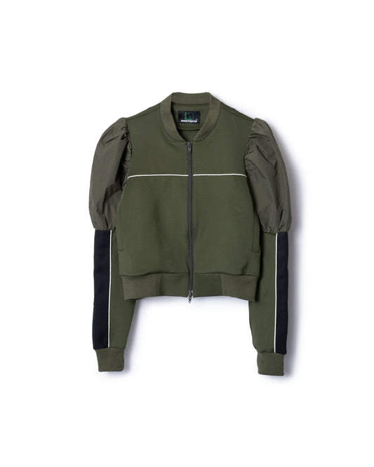 PRE ORDER / PUFF SLEEVE ZIP-UP JERSEY (KHAKI)