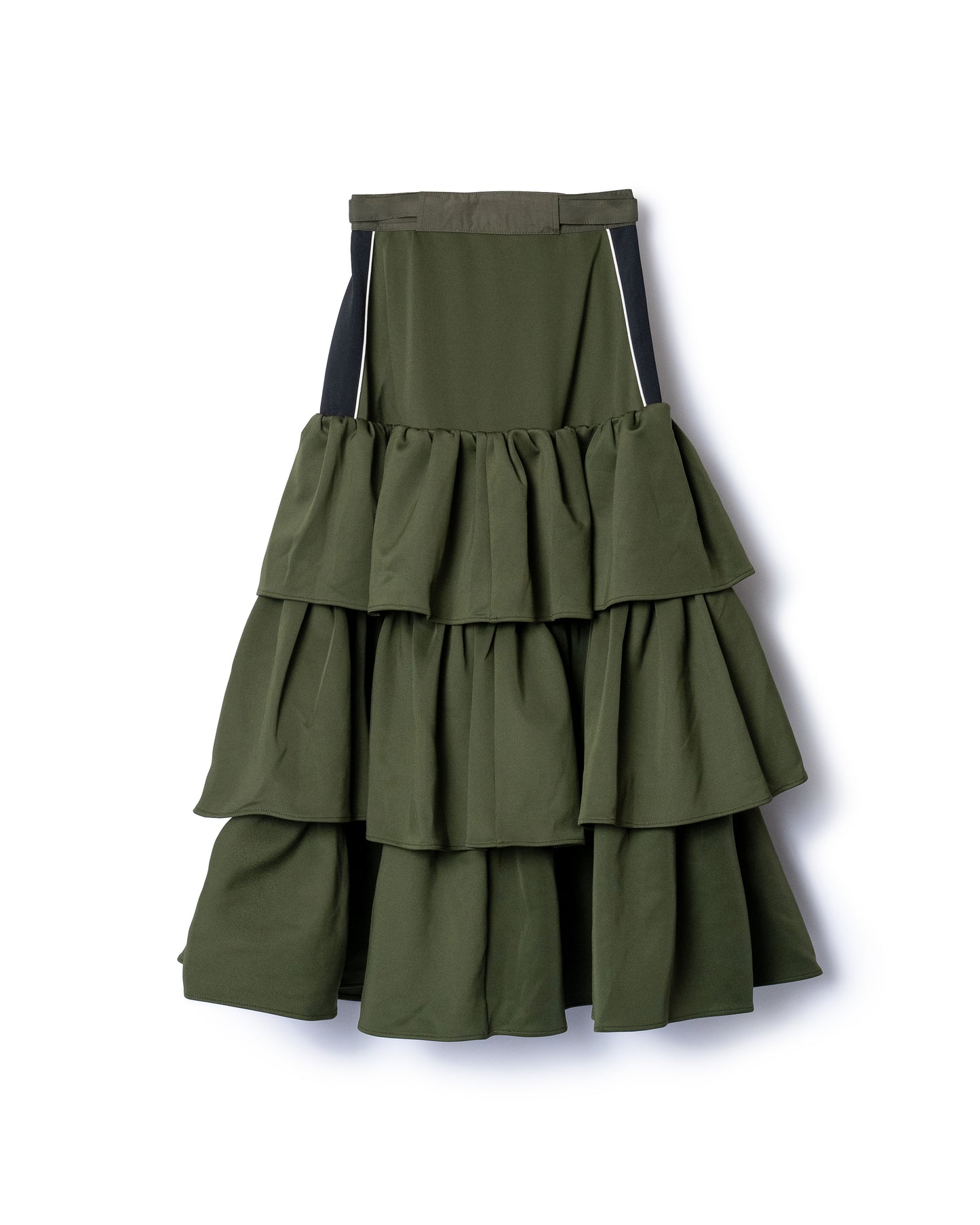 JERSEY TIERED SKIRT (KHAKI)