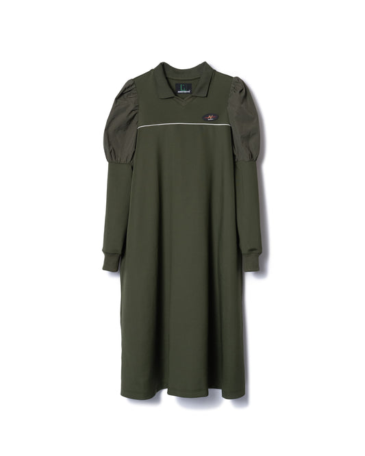 PUFF SLEEVE JERSEY ONE-PIECE (KHAKI)