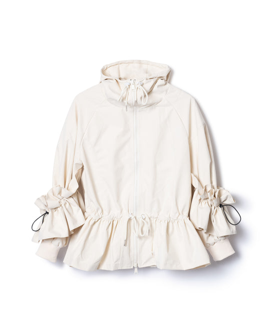 PRE ORDER / GATHER NYLON BLOUSON (WHITE)