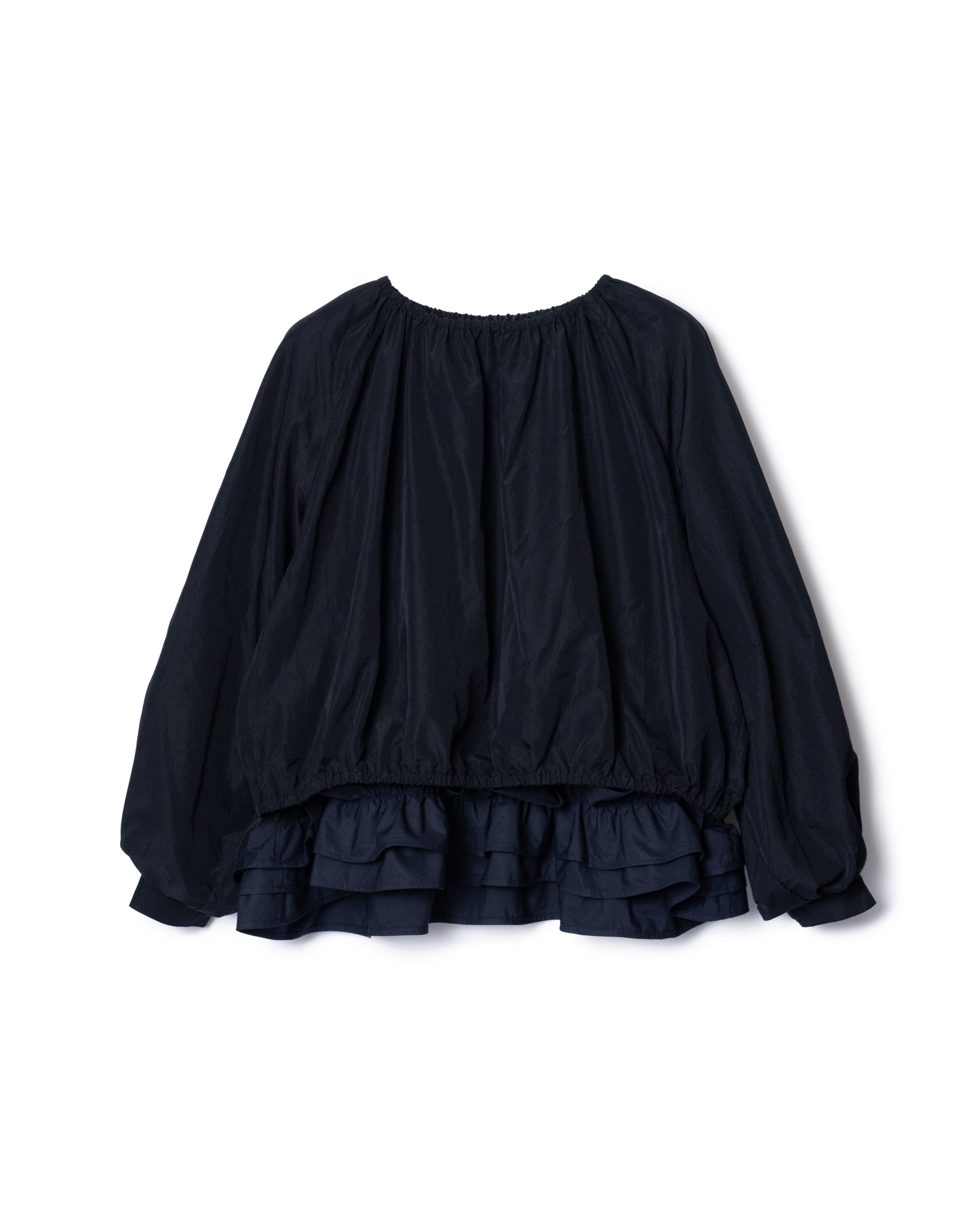 PRE ORDER / FRILL HEM NYLON PULLOVER (BLACK)