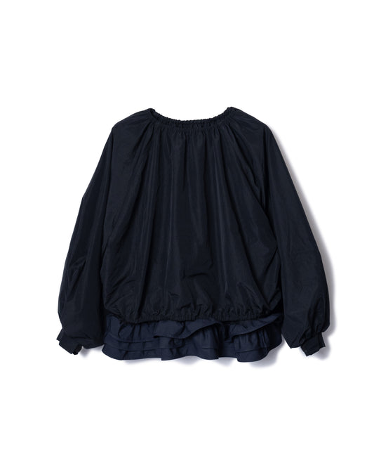 PRE ORDER / FRILL HEM NYLON PULLOVER (BLACK)