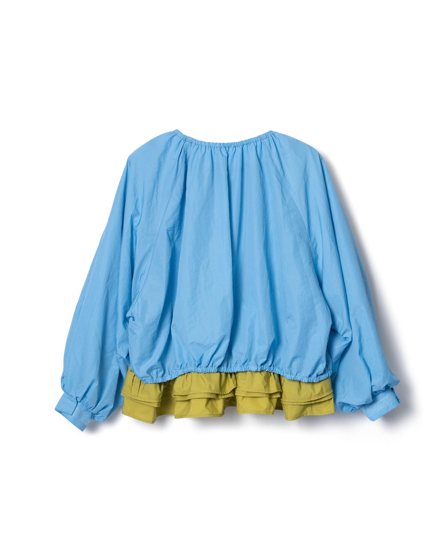 PRE ORDER / FRILL HEM NYLON PULLOVER (BLUE)