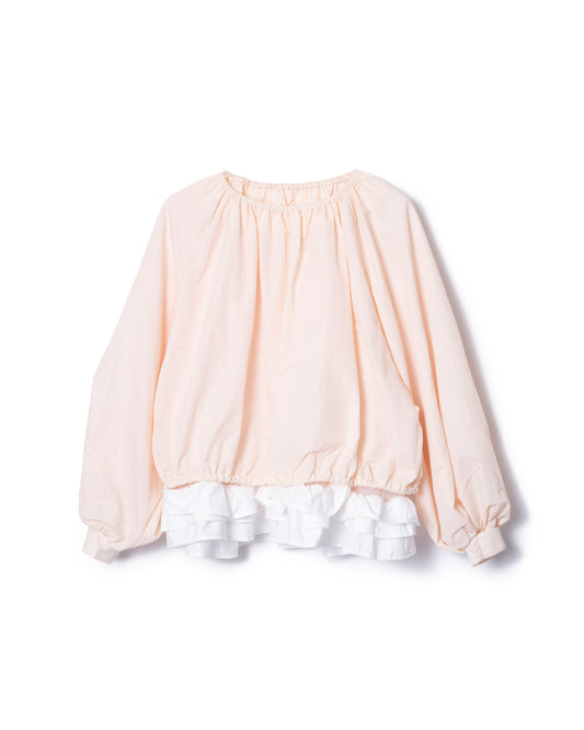 PRE ORDER / FRILL HEM NYLON PULLOVER (IVORY)